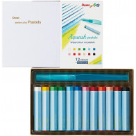 Kit Aquash Pastels Pentel Tascabile: 12 Pastelli a Olio Acquerellabili e Pennello con Serbatoio