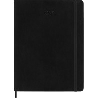 Agenda Moleskine Mensile 2025 Extra Large (19 x 25 cm) 12 Mesi con Copertina Nera e Chiusura a Elastico