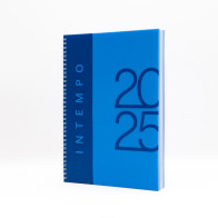 Agenda Settimanale 2025 (17x24 cm) InTempo Spiralata con Copertina in Plastica Blu