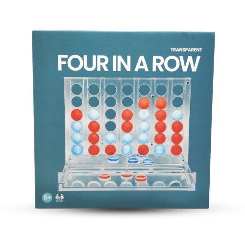 "Four in a Row" Gioco da Tavolo in Stile Forza Quattro con Plancia Trasparente, per 2 Giocatori Età 6+