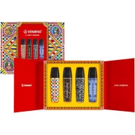 3 evidenziatori (azzurro ghiaccio, giallo banana e sabbia) e 1 marcatore nero con design esclusivi DOLCE&GABBANA